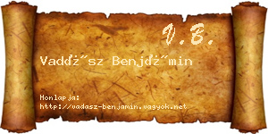 Vadász Benjámin névjegykártya