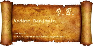 Vadász Benjámin névjegykártya