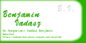 benjamin vadasz business card